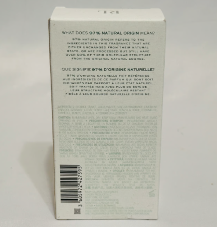 Polo Earth by Ralph Lauren unisex, 3.4 fl.oz / 100 ml eau de toilette natural spray