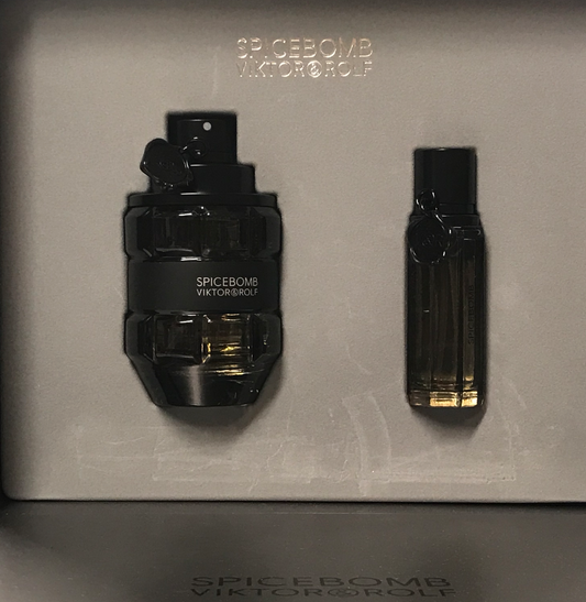 vintage: Spicebomb by Viktor & Rolf 2 Bottles Men Set, 3.04 + 0.68 oz eau de toilette spray