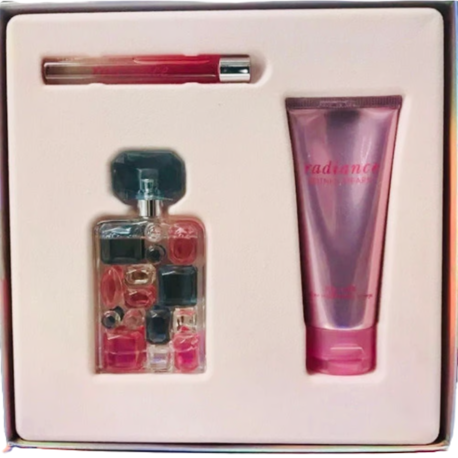 Britney Spears Radiance 3pcs Set  - 1.7oz EDP, 3.3oz Body Souffle, Rollerball