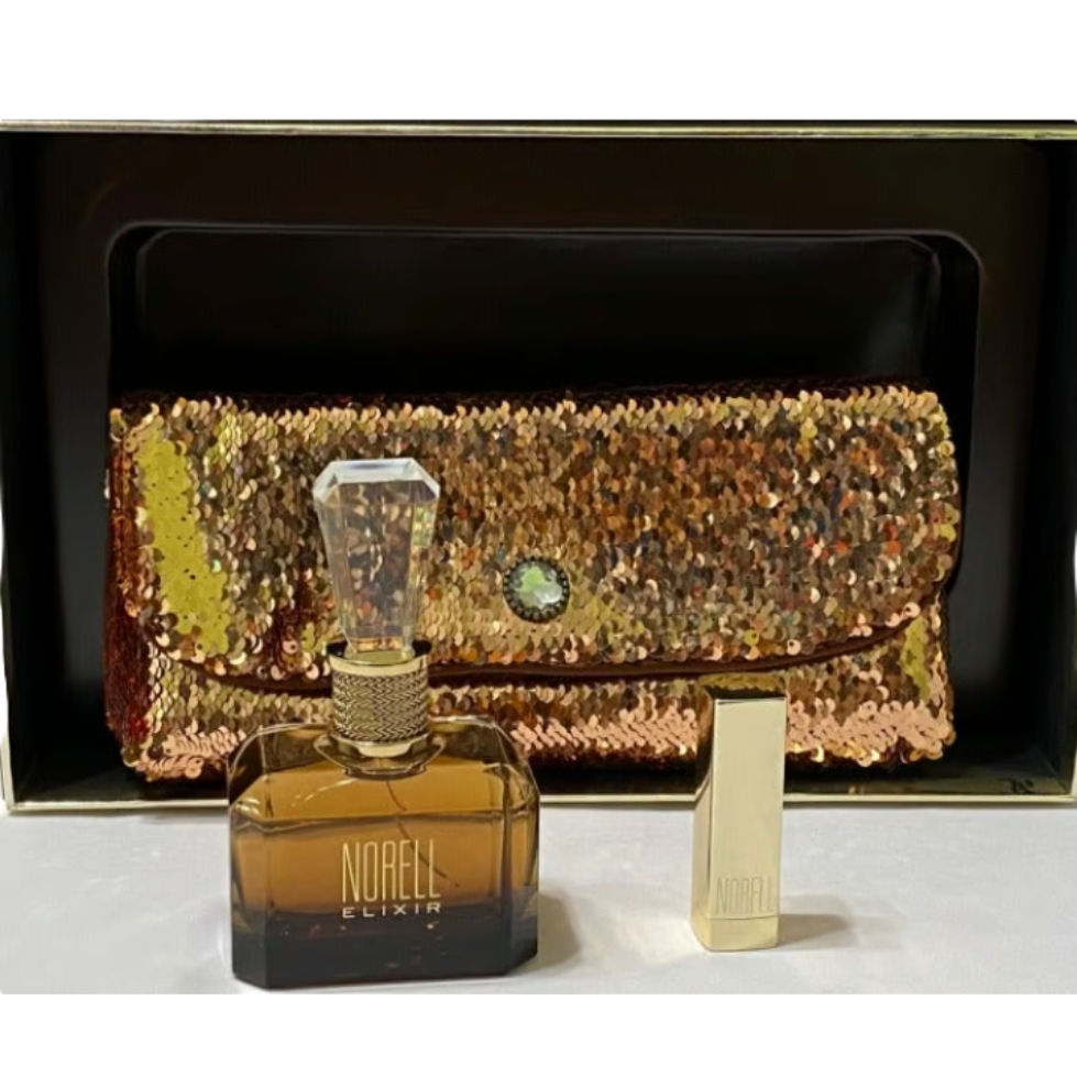 Norell Elixir by Norell New York Women's 3-Piece Set: EDP 100 ml, Lipstick & Evening Bag