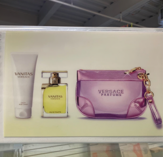 Vanitas Versace by Versace, 3 Piece Gift Set for Women with Handbag