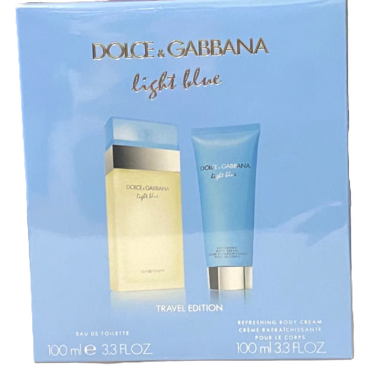 Light Blue by Dolce & Gabbana for Women | 2-Piece Travel Edition Set: 100 ml EDT + 100 ml Body Cream