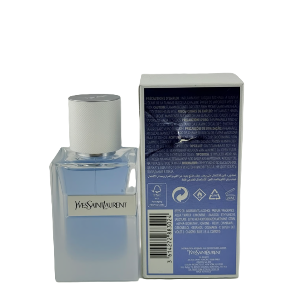 Y by Yves Saint Laurent for Men 2.0 oz Eau Fraîche Spray | New Bottle, Damaged Box
