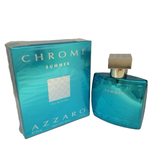 ☀️ RARE: Azzaro Chrome Summer for Men 1.7 fl.oz / 50 ml EDT Spray | New Cellophane Box | Limited Annual Edition