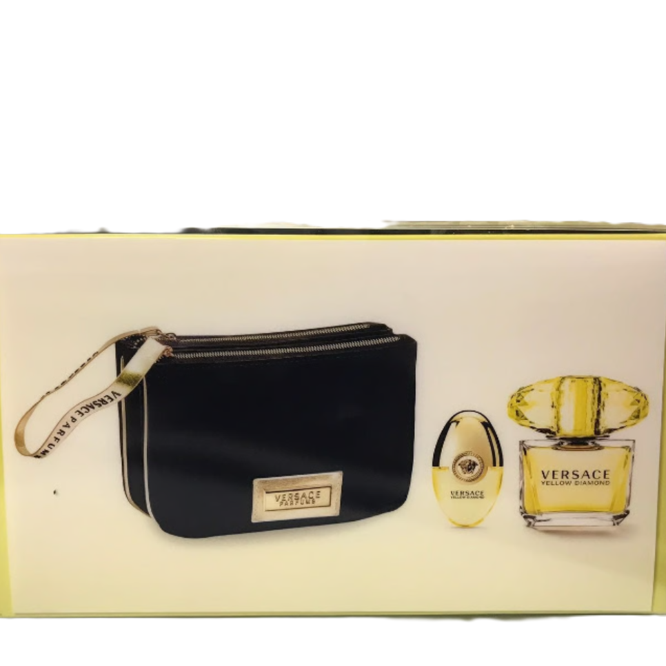 🟡 RARE VINTAGE: Versace Yellow Diamond EDT for Women | 5 Options | Mini Splash + 1.7 oz + 3.0 oz Tester + 3.0 oz Sealed + 3-Piece Set w/ Zipper Pouch | Vintage Classic Formula | 2011