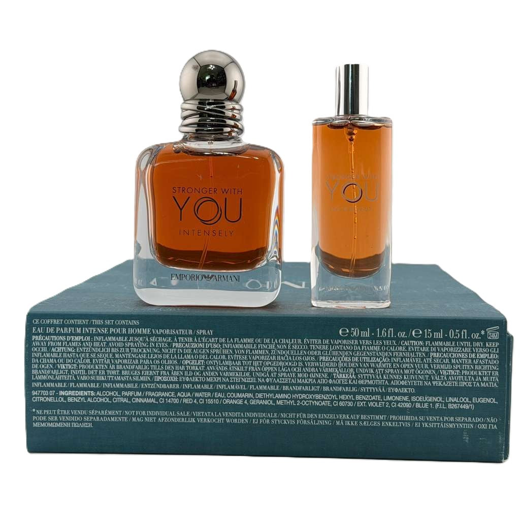 Emporio Stronger with You Intensely by Giorgio Armani for Men | 2 Bottles Set | EDP Spray