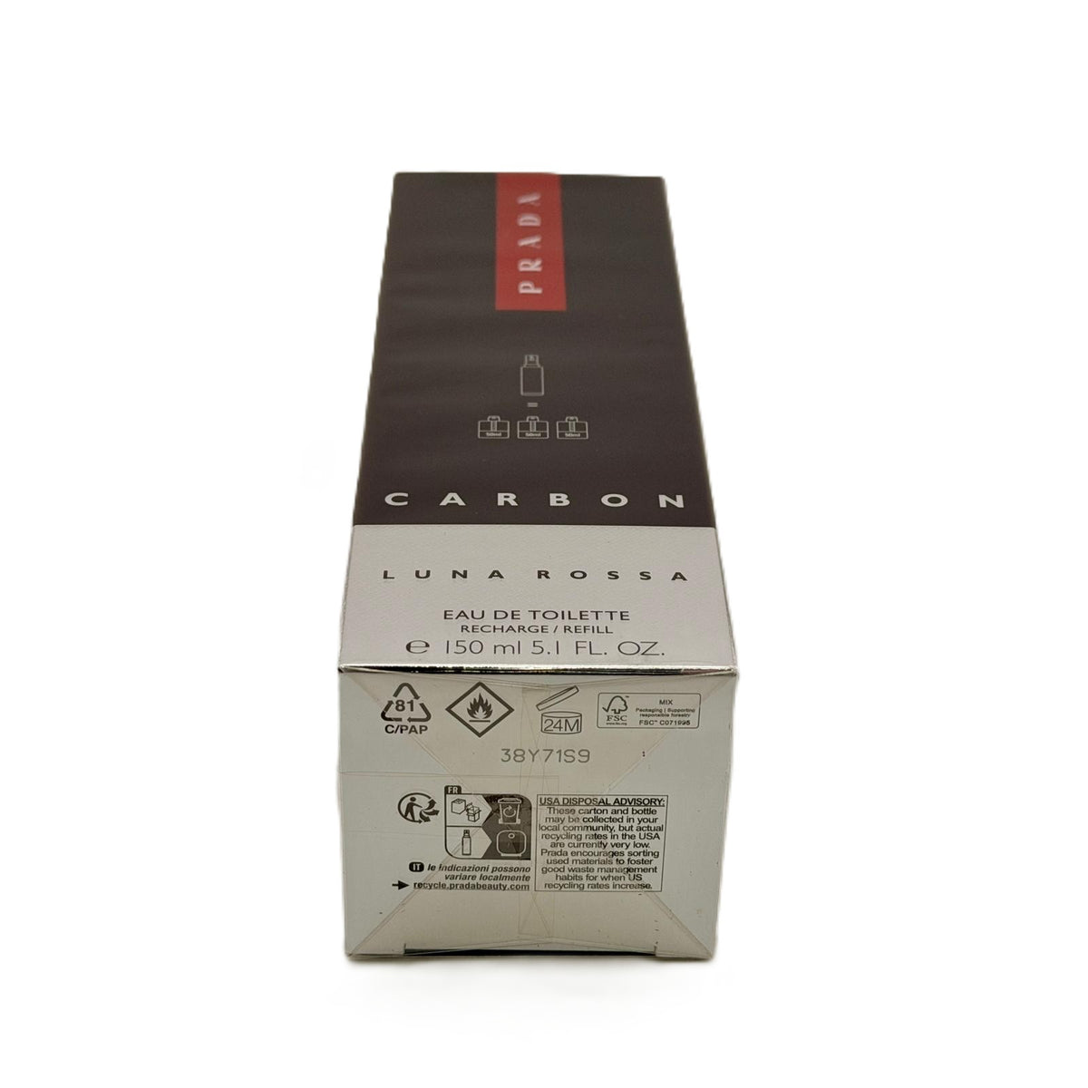 ⚡ RARE FORMATS: Prada Luna Rossa Carbon for Men | 2 Options | 3.4 oz EDT Sealed + Rare 5.1 oz EDT Recharge/Refill | The Darkly Futuristic Luna Rossa | Daniela Andrier 2017 | Hard-to-Find