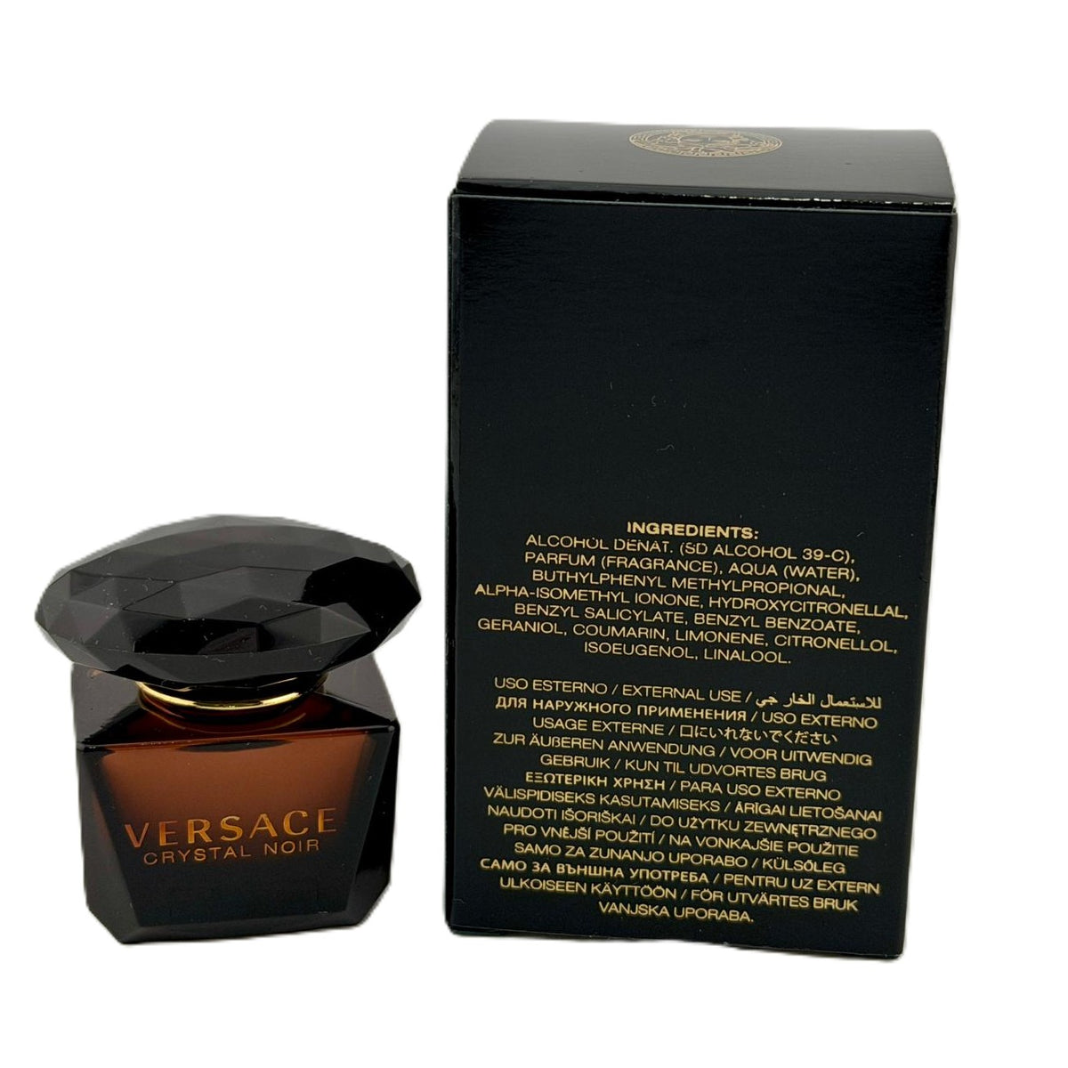 🔮 RARE: Versace Crystal Noir for Women | 3 Options | 0.17 oz EDT Mini Splash + 3-Piece Set (1.7 oz EDP) + 4-Piece Set (3.0 oz EDP + Make-Up Case) | Donatella Era | Italian Luxury Feminine