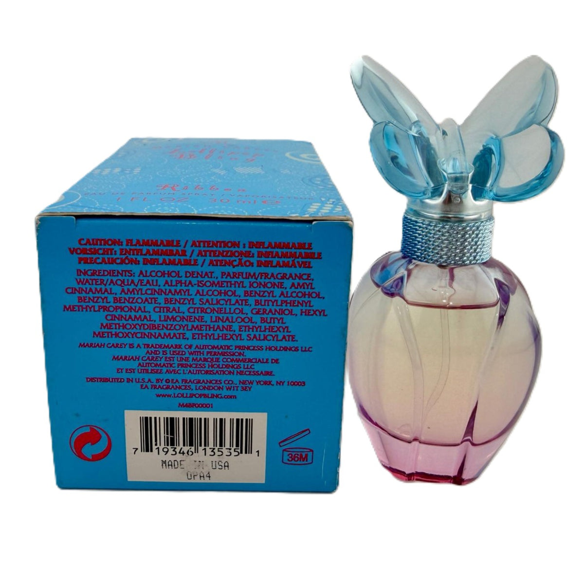 Lollipop Bling Ribbon by Mariah Carey EDP for Women, 1 oz Spray, Box Without Cellophane