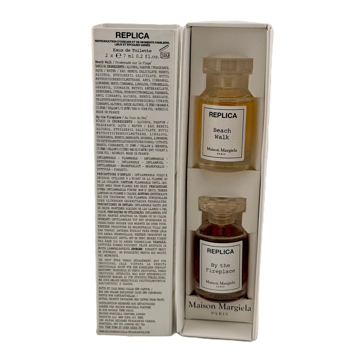 Replica by Maison Margiela | 2-Piece Mini Set | Beach Walk + By the Fireplace | 0.2 oz / 7 ml EDT Splash Each | Unisex | Launched 2013 & 2015 | Ships from US
