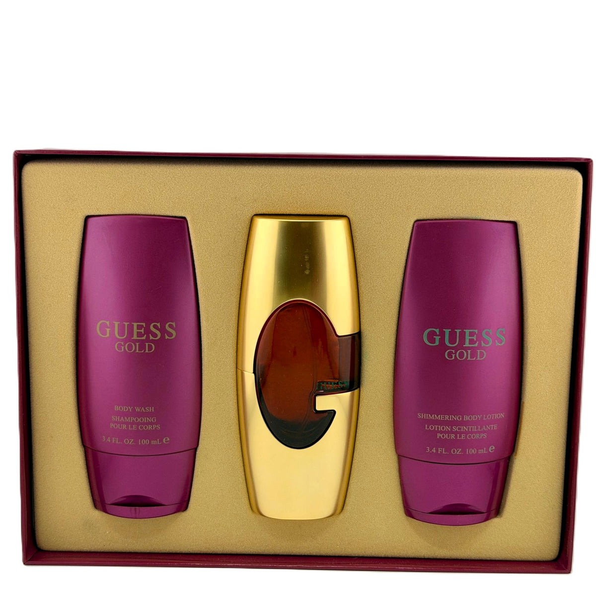 Guess Gold by Guess Women's 3-Piece Set - 75 ml EDP, 100 ml Shimmering Lotion & 100 ml Body Wash