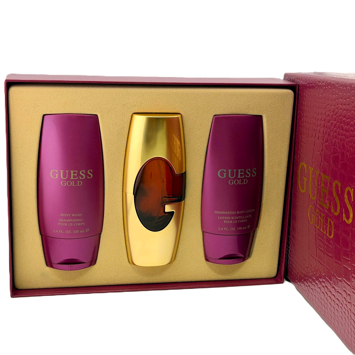 Guess Gold by Guess Women's 3-Piece Set - 75 ml EDP, 100 ml Shimmering Lotion & 100 ml Body Wash