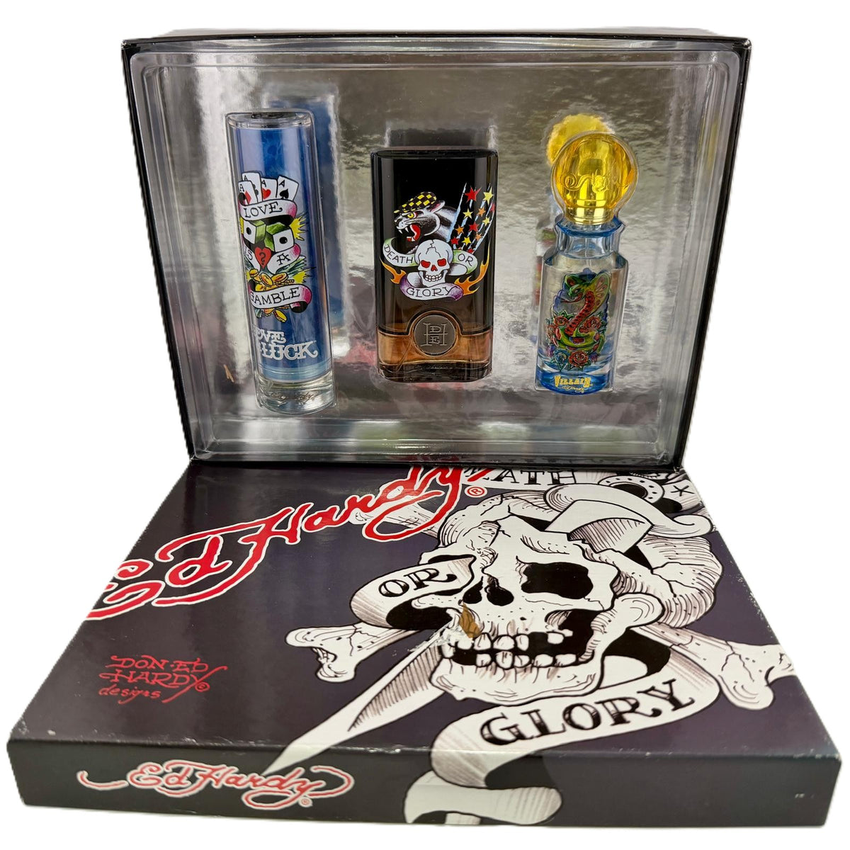 Love & Luck, Born Wild & Villain by Ed Hardy Men's 3-Piece EDT Set - 3 x 30 ml / 1 fl oz