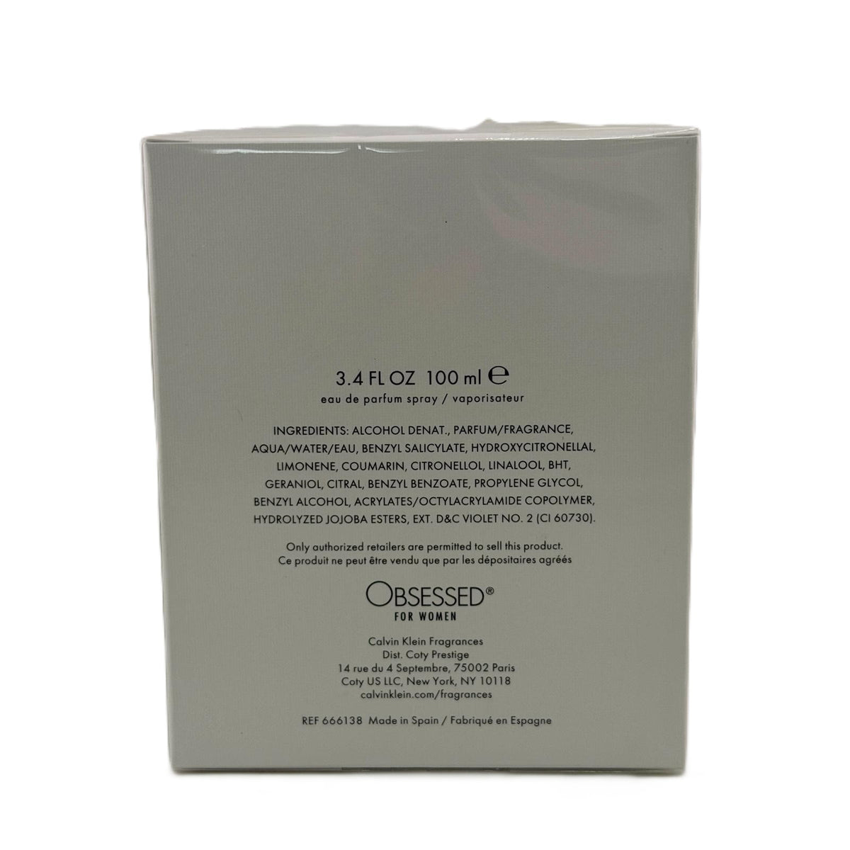 Obsessed for Women by Calvin Klein | 100 ml / 3.4 fl oz EDP Spray | New Sealed Retail Box