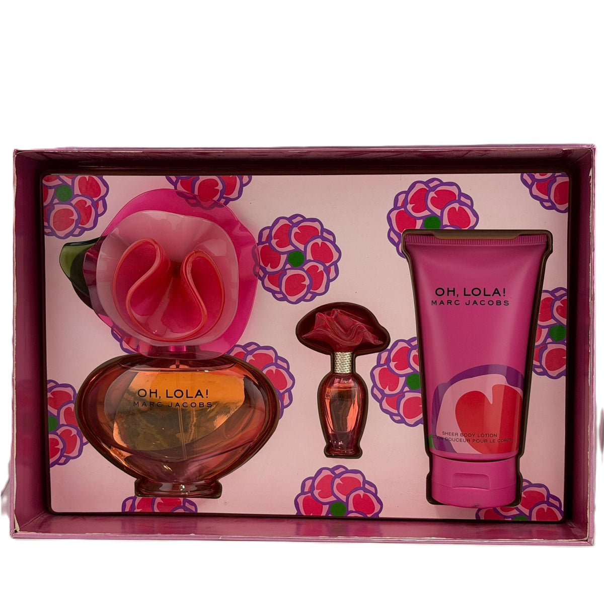 Oh, Lola! by Marc Jacobs for Women 3-Piece Set | 100 ml EDP + 4 ml Splash Mini + 150 ml Lotion