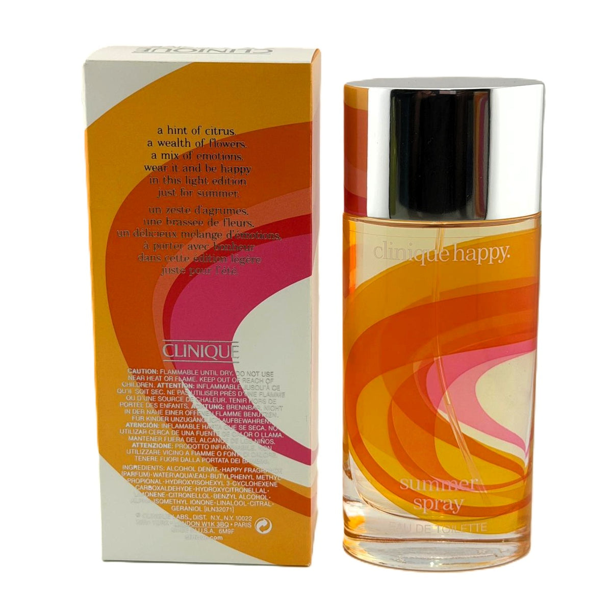 Happy Summer Spray 2012 by Clinique for Women | 100 ml / 3.4 fl oz EDT | Faded Box, No Cellophane