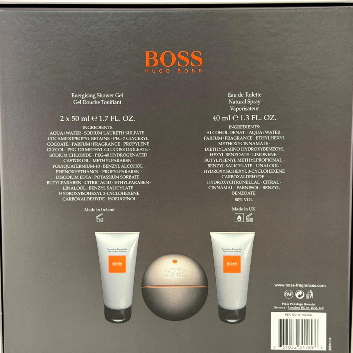 Boss in Motion by Hugo Boss for Men | 3-Piece Set: 40 ml EDT + 2 x 50 ml Shower Gel | Box Wear