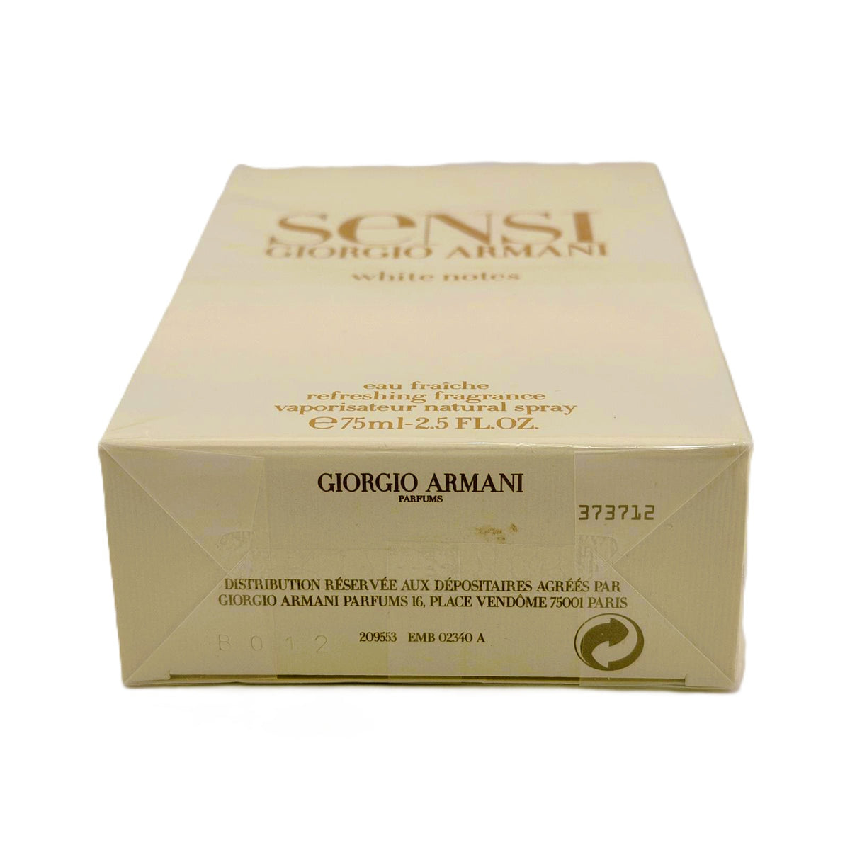 Giorgio Armani Sensi White Notes for Women Eau Fraiche 2.5 oz | Vintage Rare | No Cap & Sealed