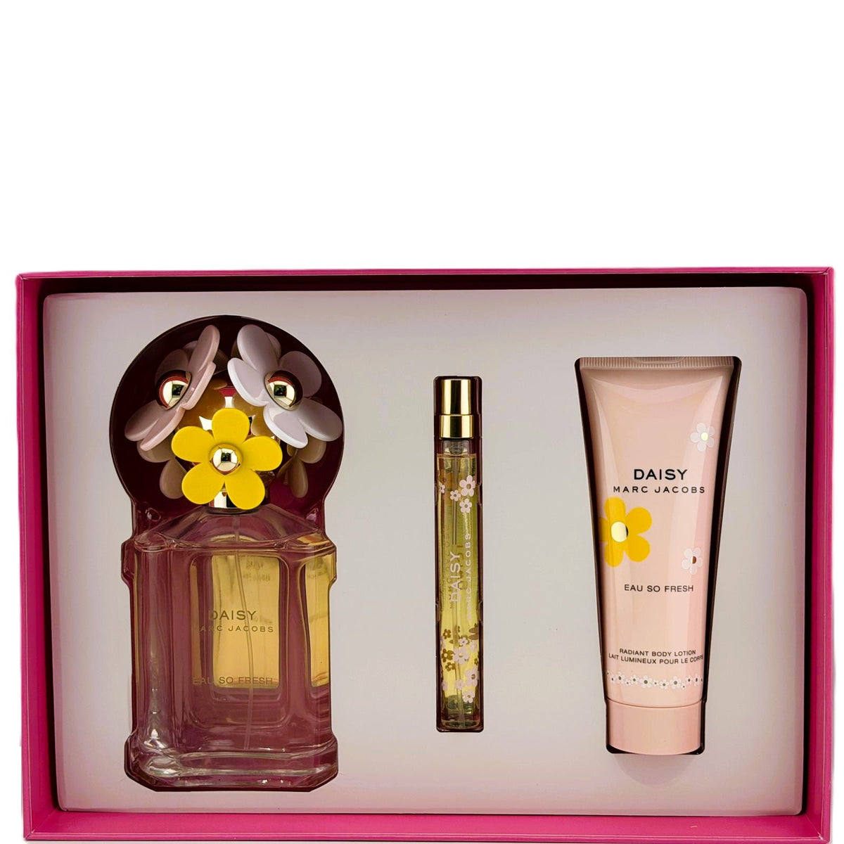 Daisy Eau So Fresh by Marc Jacobs for Women 3-Piece Set | 125 ml EDT + 10 ml Travel Spray + 75 ml Body Lotion