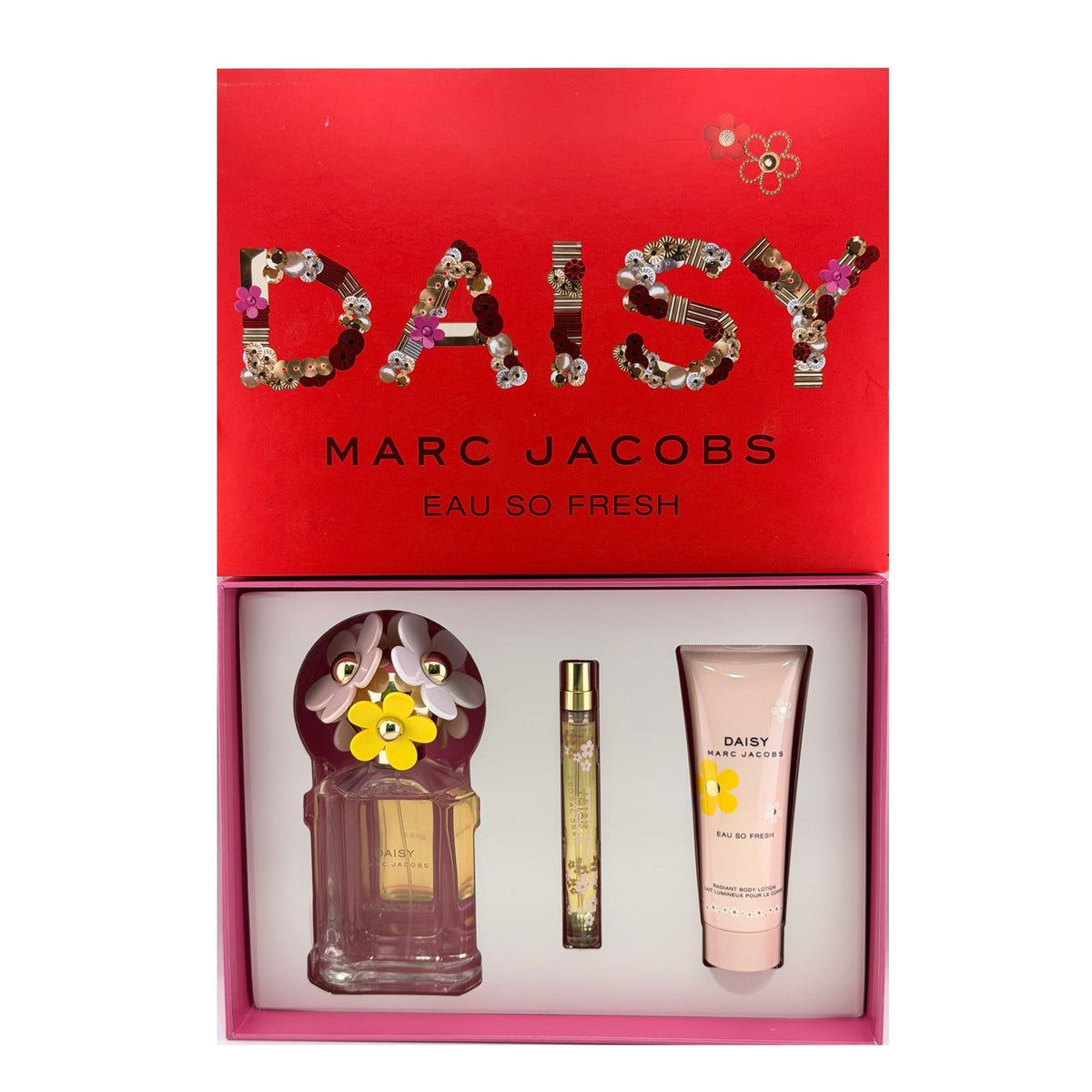 Daisy Eau So Fresh by Marc Jacobs for Women 3-Piece Set | 125 ml EDT + 10 ml Travel Spray + 75 ml Body Lotion