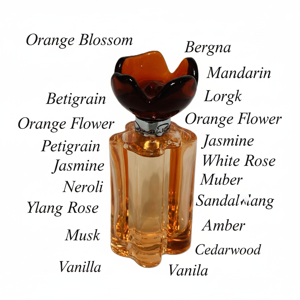 Oscar de la Renta Oscar Orange Flower Eau de Toilette – Amber Bottle with Fragrance Notes